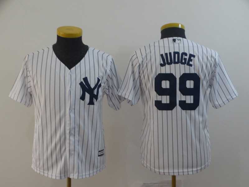 Youth Yankees 99 Aaron Judge White Cool Base Jersey